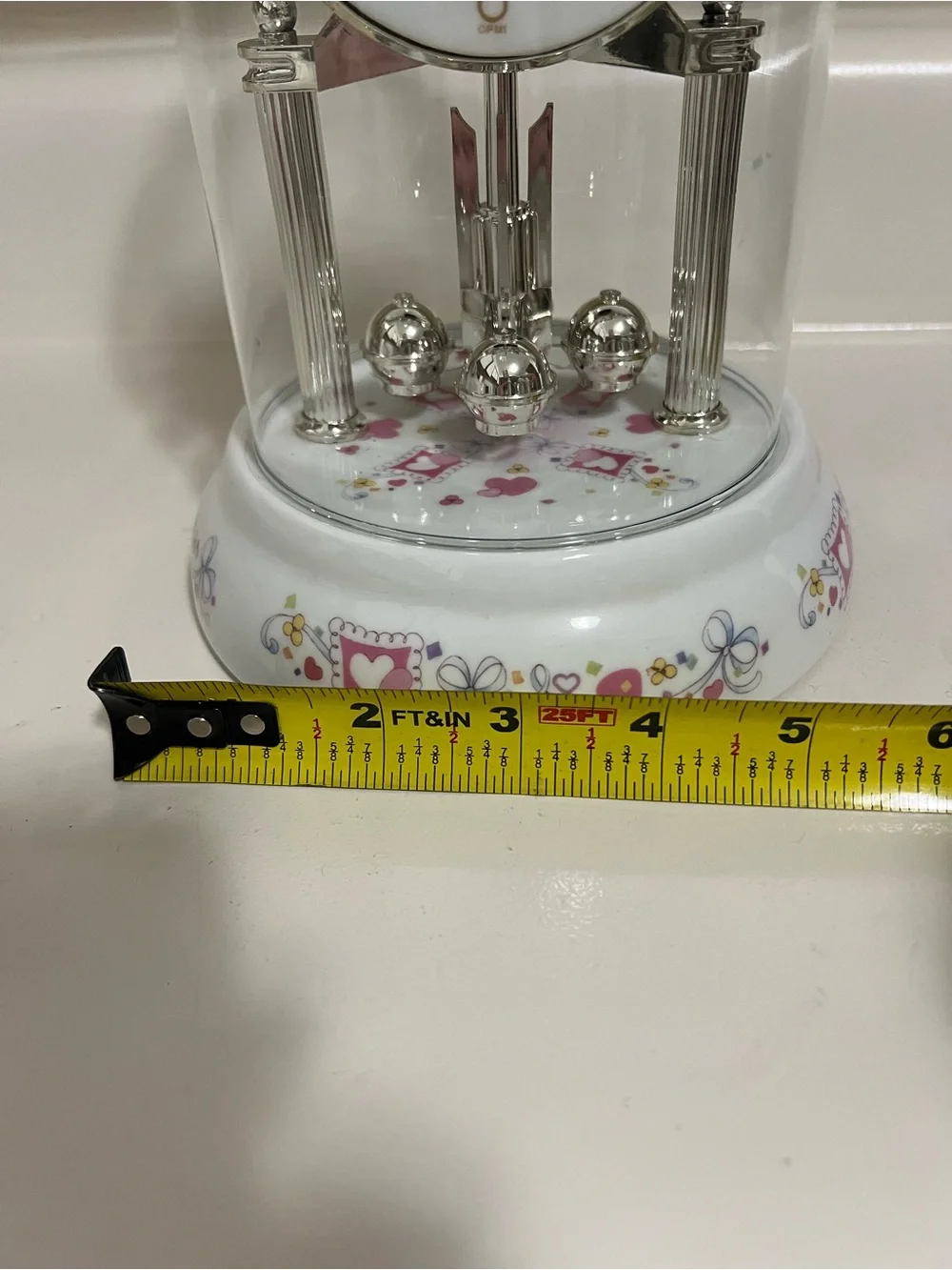 Precious Moments Collectible Glass Dome Anniversary Clock